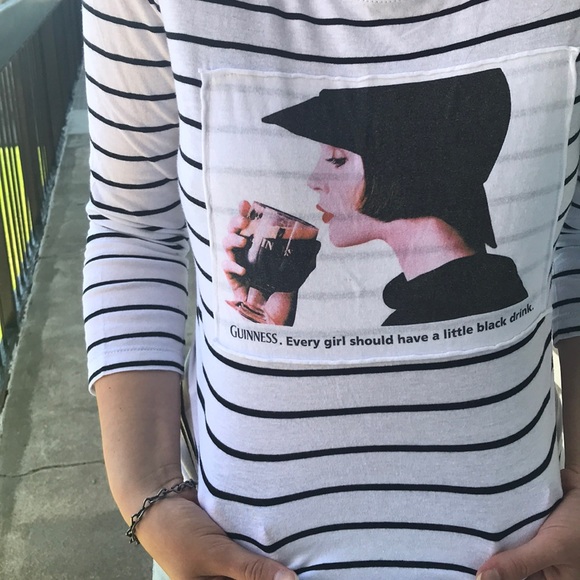 Guinness 3/4 length striped shirt FROM IRELAND! - Picture 2 of 3